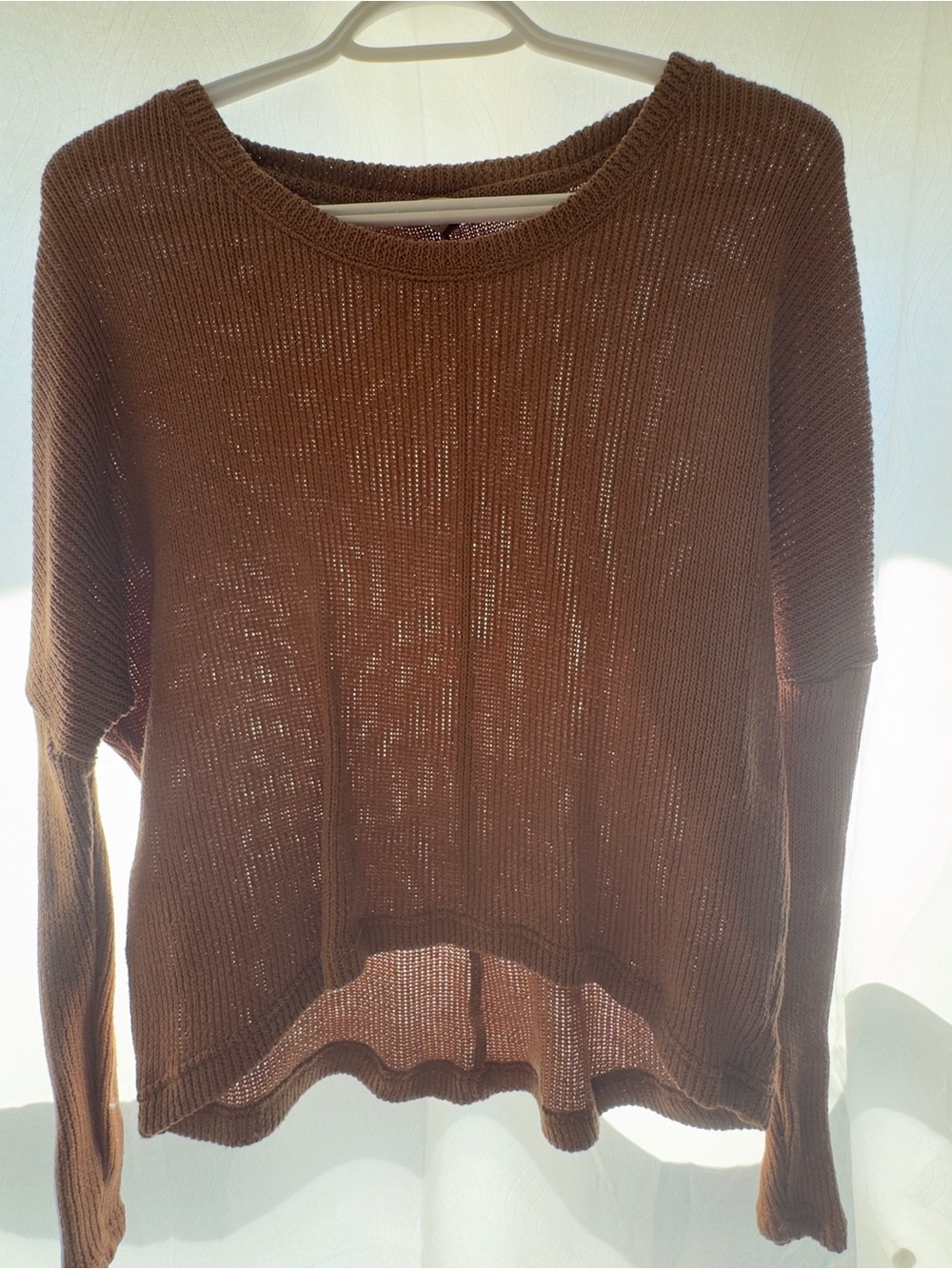 Cape Juby Brown Lightweight Scoopneck Knit Sweater